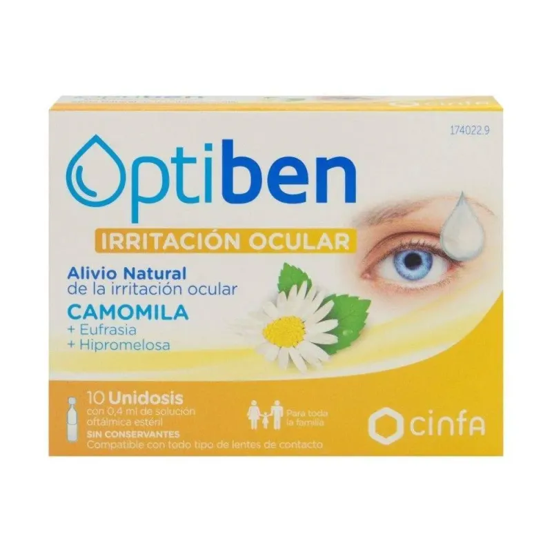 OPTIBEN OJOS IRRITADOS UNIDOSIS ESTERIL SEQUEDAD 10 AMP