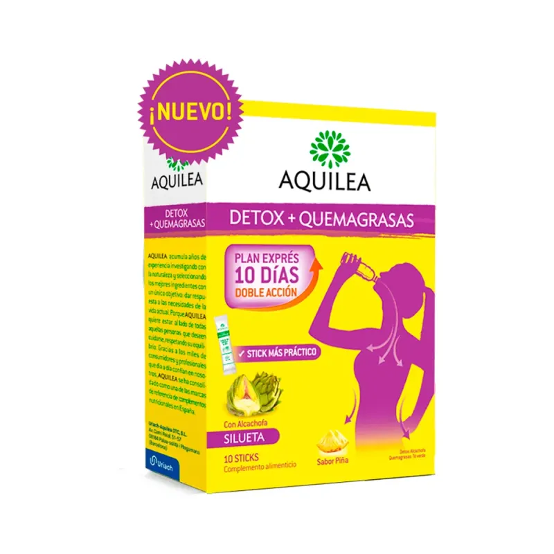 Aquilea Detox+Quemagrasas sticks sabor piña