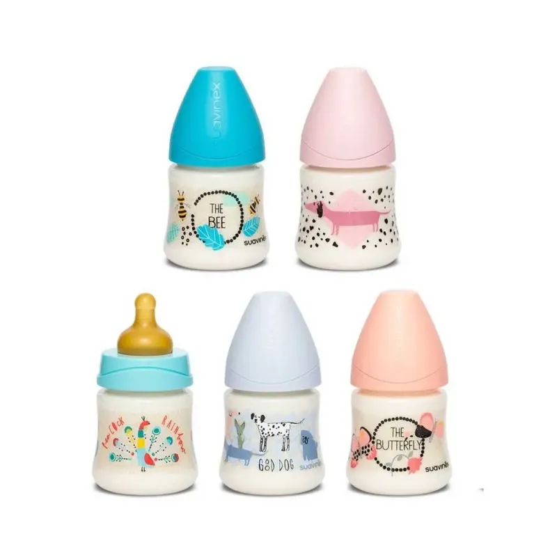 Suavinex biberón boca ancha 150ml. tetina  3 posiciones +0m