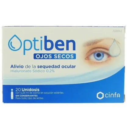 Comprar Optiben gotas oculares ojos secos 20 unidosis FARDI