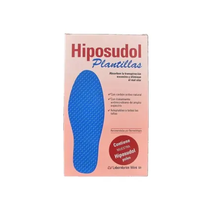 Plantillas antitranspirantes Hiposudol con carbón activo para eliminar sudor y mal olor en pies