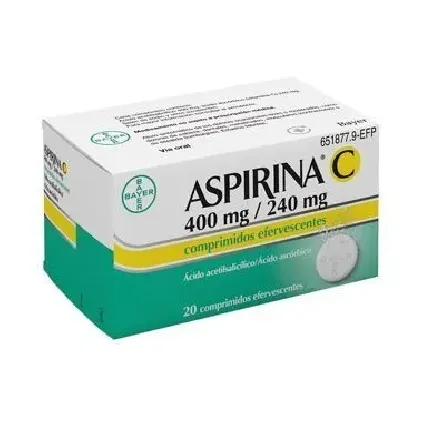 Comprar ASPIRINA C 400 mg/240 mg COMPRIMIDOS EFERVESCENTES , 20 comprimidos BAYER