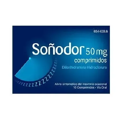Comprar SOÑODOR DIFENHIDRAMINA 50 mg COMPRIMIDOS , 10 comprimidos 