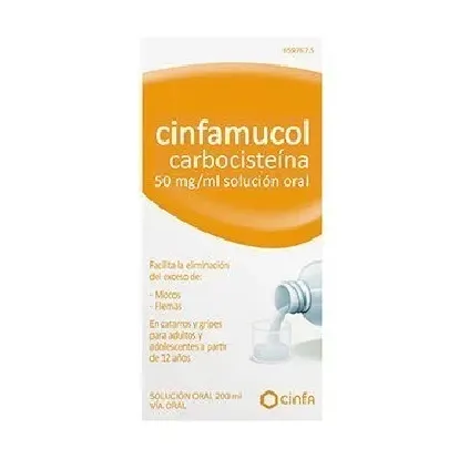 Comprar CINFAMUCOL CARBOCISTEINA 50 mg/ml SOLUCION ORAL , 1 frasco de 200 ml 