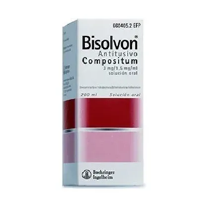 Comprar BISOLVON ANTITUSIVO COMPOSITUM 3 mg/ml + 1,5 mg/ml SOLUCION ORAL , 1 frasco de 200 ml 