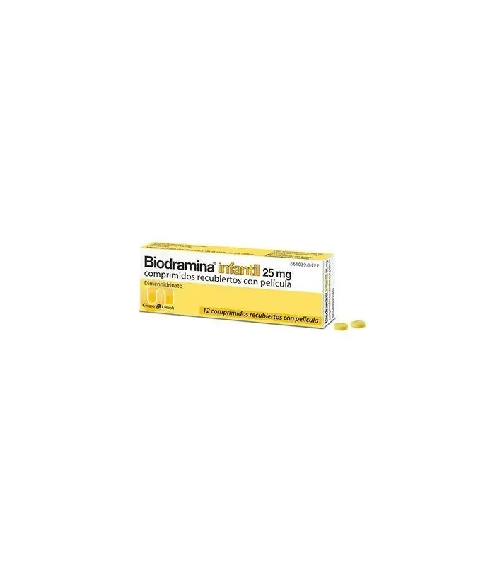 BIODRAMINA INFANTIL 25 MG 12 COMPRIMIDOS, MEDICAMENTOS