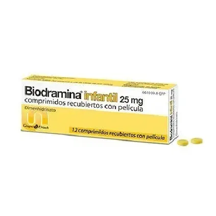 Comprar BIODRAMINA INFANTIL 25 mg COMPRIMIDOS RECUBIERTOS CON PELICULA , 12 comprimidos 