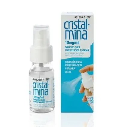 Comprar CRISTALMINA 10 mg/ml SOLUCION PARA PULVERIZACION CUTANEA, 1 frasco de 25 ml