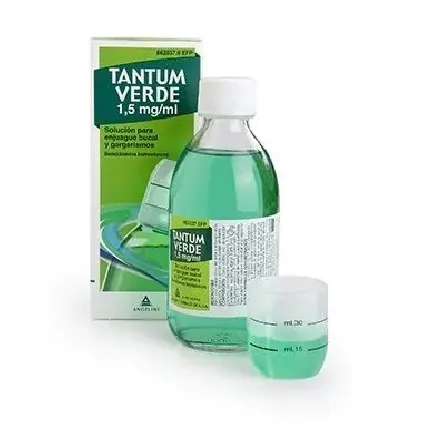 Comprar TANTUM VERDE 1,5 mg/ml SOLUCION PARA GARGARISMOS Y ENJUAGUE BUCAL , 1 frasco de 240 ml 