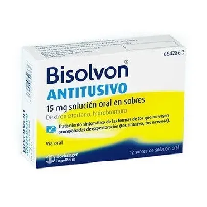 Comprar BISOLVON ANTITUSIVO 15 mg SOLUCION ORAL EN SOBRES, 12 sobres