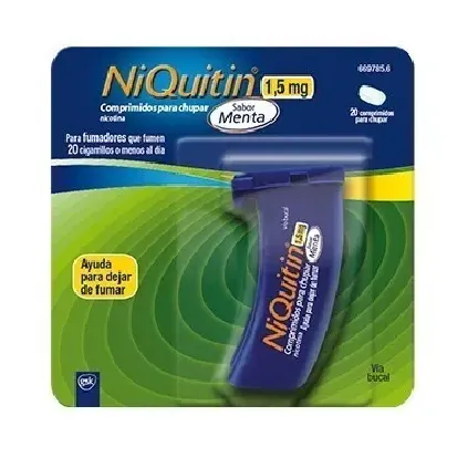 Comprar NIQUITIN 1,5 mg COMPRIMIDOS PARA CHUPAR SABOR MENTA , 20 comprimidos 