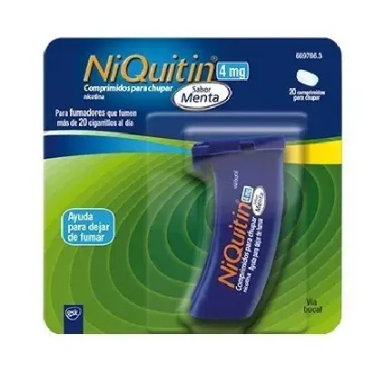 Comprar NIQUITIN 4 mg COMPRIMIDOS PARA CHUPAR SABOR MENTA, 20 comprimidos 