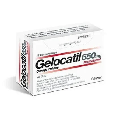 Comprar GELOCATIL 650 mg COMPRIMIDOS, 12 comprimidos 
