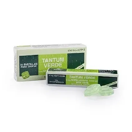Comprar TANTUM VERDE 3 mg PASTILLAS PARA CHUPAR SABOR MENTA , 20 pastillas