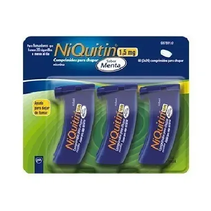 Comprar NIQUITIN 1,5 mg COMPRIMIDOS PARA CHUPAR SABOR MENTA , 60 comprimidos