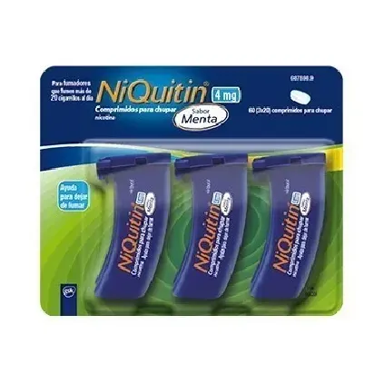 Comprar NIQUITIN 4 mg COMPRIMIDOS PARA CHUPAR SABOR MENTA, 60 comprimidos 