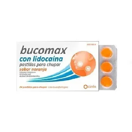 Comprar BUCOMAX CON LIDOCAINA PASTILLAS PARA CHUPAR SABOR NARANJA, 24 pastillas