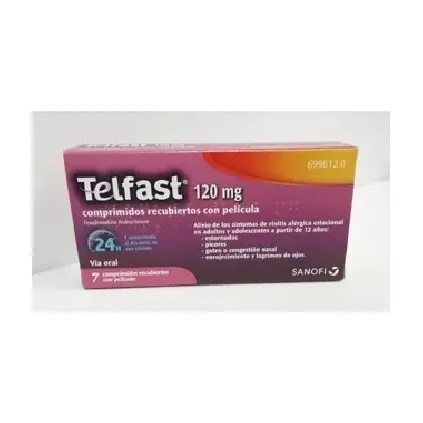 Comprar TELFAST 120 mg COMPRIMIDOS RECUBIERTOS CON PELICULA , 7 comprimidos 