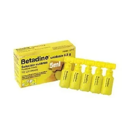 Comprar BETADINE UNIDOSIS 500 MG SOLUCIÓN CUTÁNEA EN ENVASE UNIDOSIS , 10 envases unidosis de 5 ml