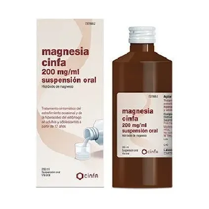 Comprar MAGNESIA CINFA 200 mg/ ml SUSPENSION ORAL, 1 frasco de 260 ml