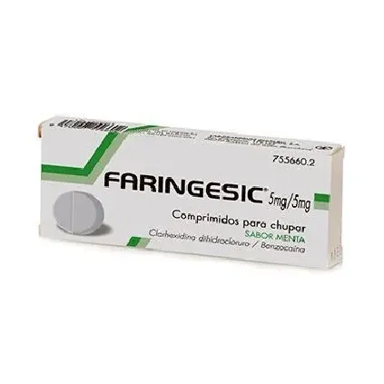 Comprar FARINGESIC 5 mg/5 mg COMPRIMIDOS PARA CHUPAR SABOR MENTA 20 comprimidos