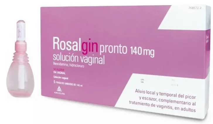 Comprar ROSALGIN PRONTO 140 mg SOLUCIÓN VAGINAL, 5 envases unidosis de 140 ml
