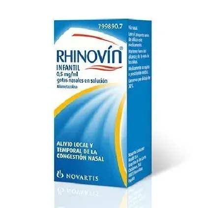 Comprar RHINOVÍN INFANTIL 0,5 MG/ML GOTAS NASALES EN SOLUCIÓN, 1 frasco de 10 ml