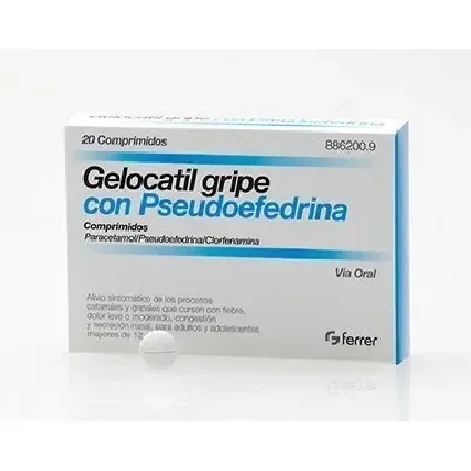 Comprar GELOCATIL GRIPE CON PSEUDOEFEDRINA COMPRIMIDOS, 20 comprimidos