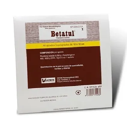 Comprar BETATUL 250 MG APÓSITO IMPREGNADO 10 apósitos Mylan Pharmaceuticals