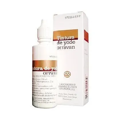 Comprar TINTURA DE YODO ORRAVAN 20 MG/ML SOLUCIÓN CUTÁNEA, 1 frasco de 40 ml