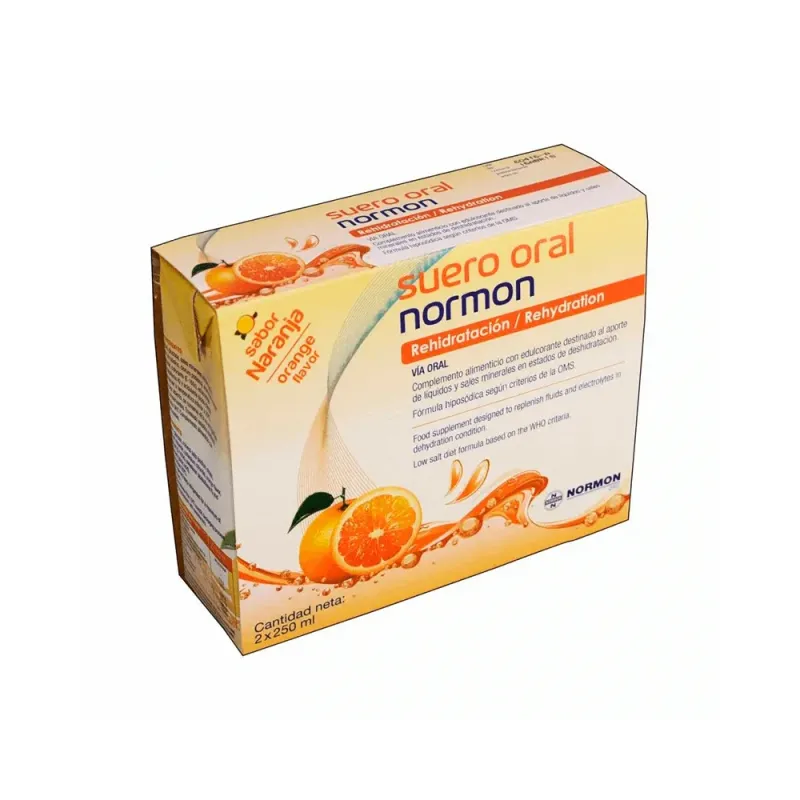 Suero oral normon sabor naranja 2 x 250 ml
