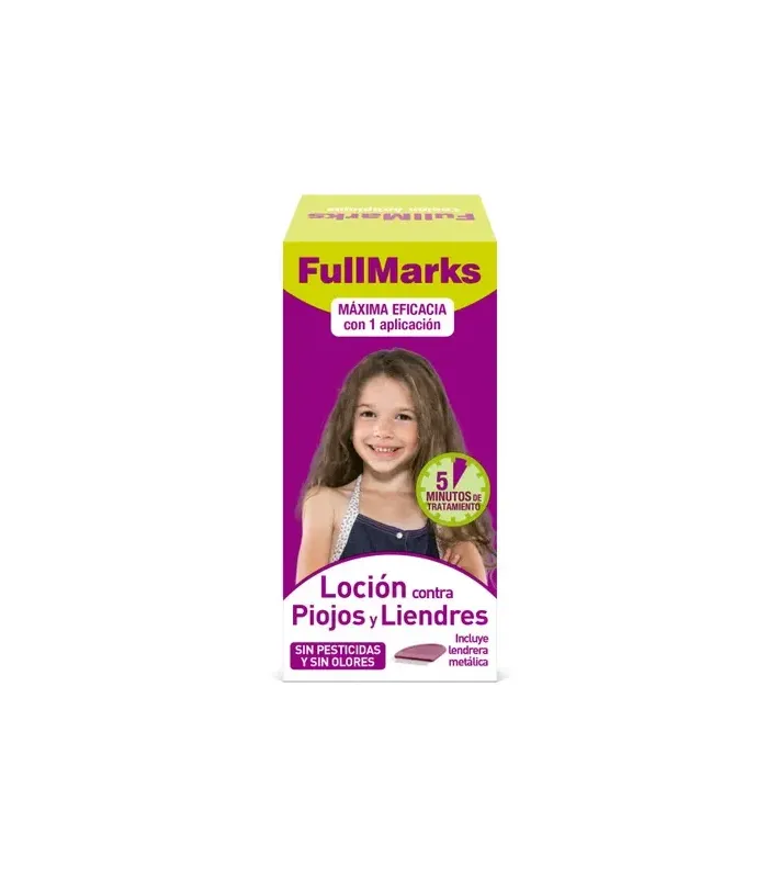 FullMarks Loción Antipiojos 100 ml para eliminar piojos y liendres sin pesticidas