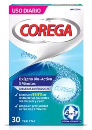 Comprar COREGA OXIGENO BIO-ACTIVO LIMPIEZA PROTESIS DENT 30 TABLETAS 