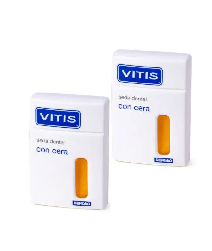 Vitis Seda Dental con Cera 50 m Duplo para Cuidado Bucal