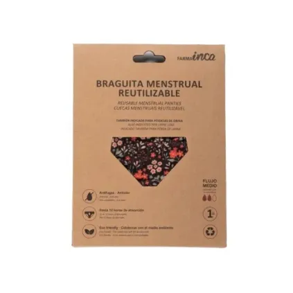 Comprar BRAGUITA MENSTRUAL TEEN ABSORCIÓN MEDIA (NEGRO ESTAMPADO) TS 