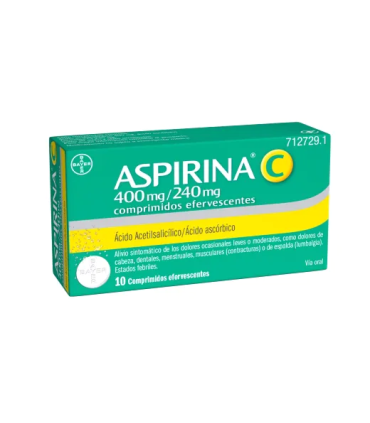 Comprar ASPIRINA C 400 mg/240 mg COMPRIMIDOS EFERVESCENTES , 10 comprimidos BAYER
