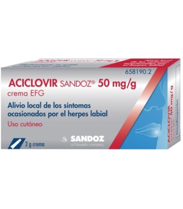 Comprar ACICLOVIR SANDOZ CARE 50 MG/G CREMA , 1 tubo de 2 g