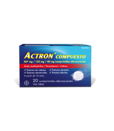 Comprar ACTRON COMPUESTO COMPRIMIDOS EFERVESCENTES , 20 comprimidos BAYER