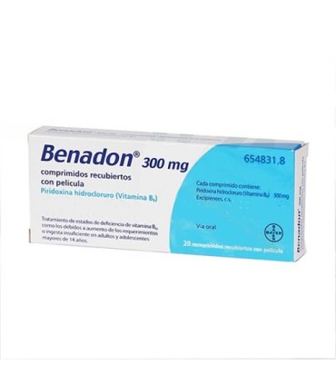 Comprar BENADON 300 mg COMPRIMIDOS RECUBIERTOS CON PELICULA, 20 comprimidos
