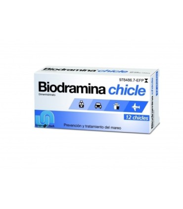 Comprar BIODRAMINA 20 mg CHICLES MedicamentosOS , 12 chicles 
