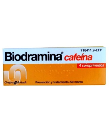 Comprar BIODRAMINA CAFEINA COMPRIMIDOS RECUBIERTOS , 4 comprimidos
