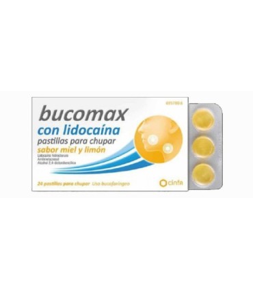 Comprar BUCOMAX CON LIDOCAINA PASTILLAS PARA CHUPAR SABOR MIEL Y LIMON, 24 pastillas