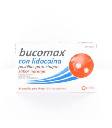 Comprar BUCOMAX CON LIDOCAINA PASTILLAS PARA CHUPAR SABOR NARANJA, 24 pastillas