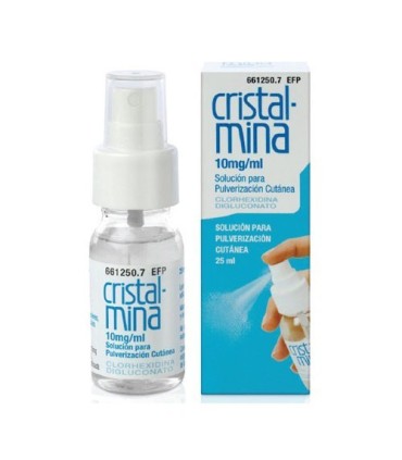 Comprar CRISTALMINA 10 mg/ml SOLUCION PARA PULVERIZACION CUTANEA, 1 frasco de 25 ml