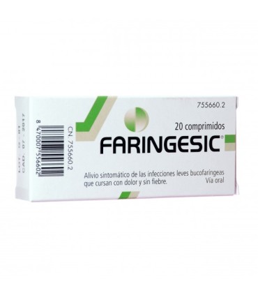 Comprar FARINGESIC 5 mg/5 mg COMPRIMIDOS PARA CHUPAR SABOR MENTA 20 comprimidos