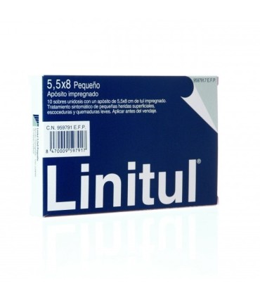 Comprar LINITUL APOSITO IMPREGNADO, 10 apósitos de 5,5 x 8 cm