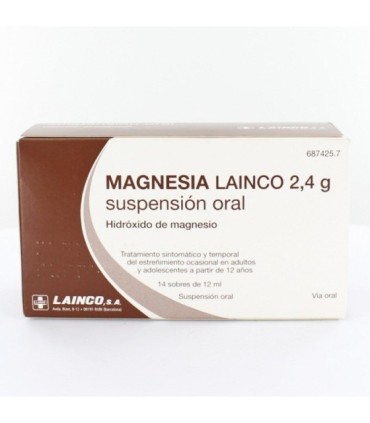 Comprar MAGNESIA LAINCO 2,4 g SUSPENSION ORAL, 14 sobres de 12 ml