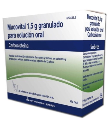 Comprar MUCOVITAL 1,5 GRANULADO PARA SOLUCION ORAL , 20 sobres