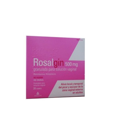 Comprar ROSALGIN 500 mg GRANULADO PARA SOLUCION VAGINAL, 20 sobres