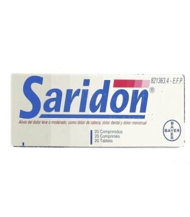 Comprar SARIDON 250 mg/150 mg/50 mg COMPRIMIDOS , 20 comprimidos BAYER